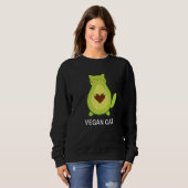 Vegan Cat Vegetarian Cat Avocato Avocat Avogato スウェットシャツ (正面フル)