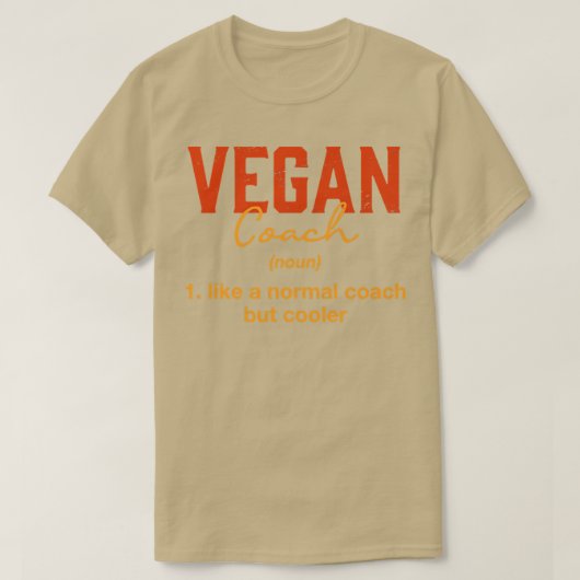 Vegan Coach Definition Funny Plant Based Diet Humo Tシャツ (デザイン正面)