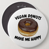 VEGAN DONUTS MAKE ME HAPPY 缶バッジ (正面&裏面)