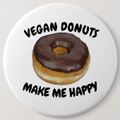 VEGAN DONUTS MAKE ME HAPPY 缶バッジ (正面)
