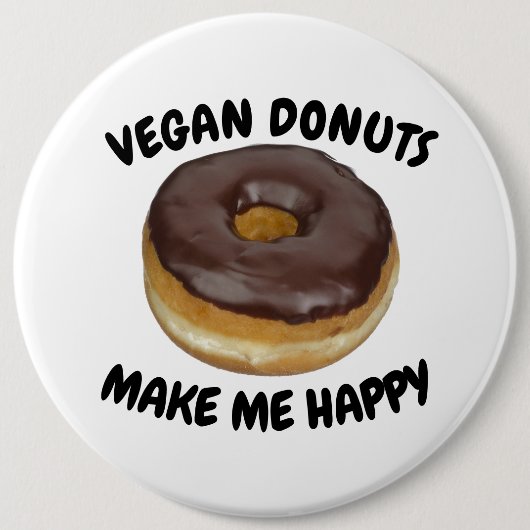 VEGAN DONUTS MAKE ME HAPPY 缶バッジ (正面)