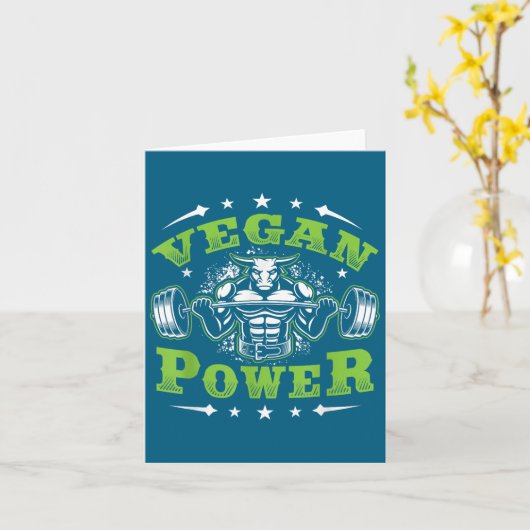 Vegan Fitness Workout I'm Vegan Wer  カード (黄色い花)