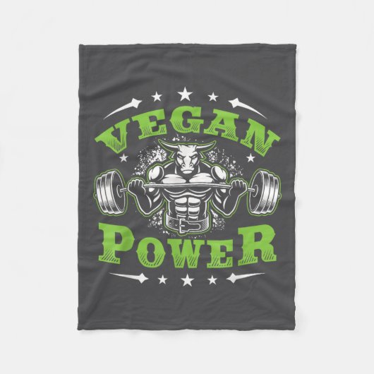 Vegan Fitness Workout I'm Vegan Wer  フリースブランケット (正面)