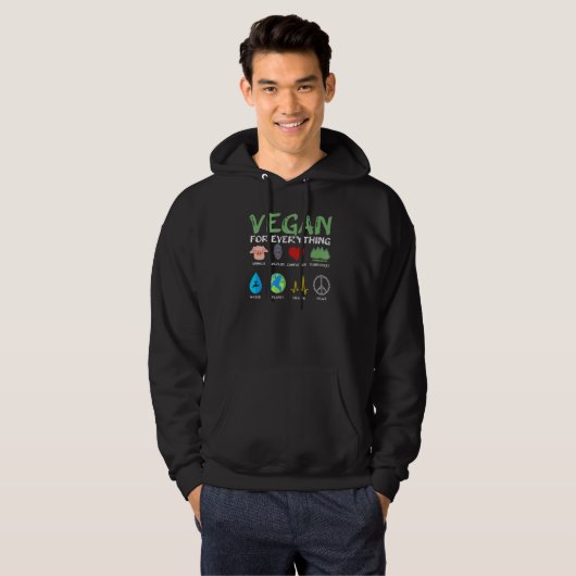 Vegan For Everything Proud Vegan 5 パーカ (正面フル)