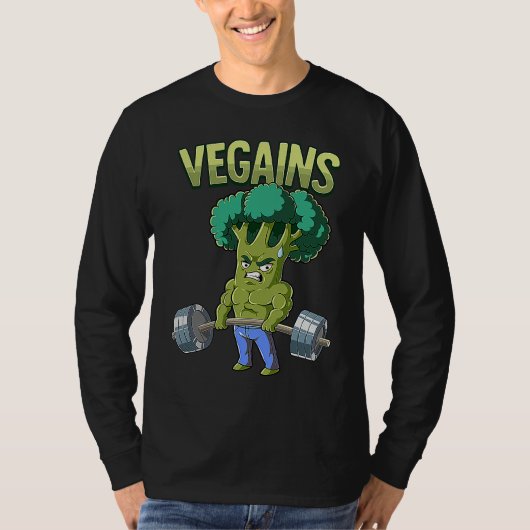 Vegan Gym Bodybuilding Vegains Tシャツ (正面)