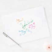 Vegan & happy lifestyle 楕円形シール (封筒)