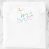 Vegan & happy lifestyle 楕円形シール (バッグ)