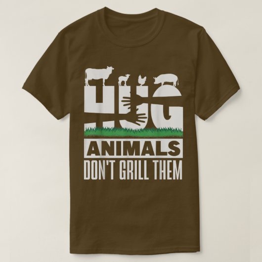 Vegan Hug Animals Dont Grill Them Nutrition Vegeta Tシャツ (デザイン正面)