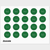 Vegan meal Request Sticker, Dark-Green, White ラウンドシール (シート)