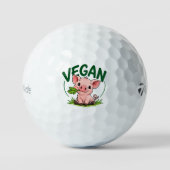 Vegan Piglet Golf Balls – Cute Animal-Friendly  ゴルフボール (正面)