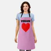 VEGAN PINK KITCHEN APRON エプロン (着用した状態)