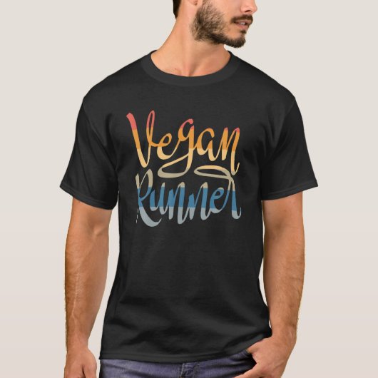 Vegan Runner - Plant Based Athlete Quote Running R Tシャツ (正面)