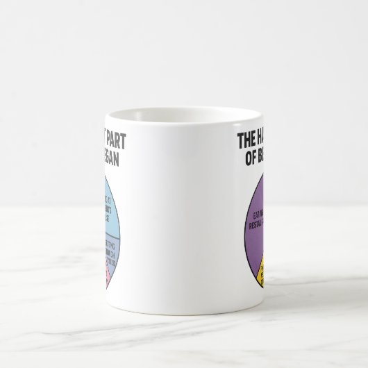 Vegan Struggles Pie Chart Hardest Part Funny コーヒーマグカップ (中央)