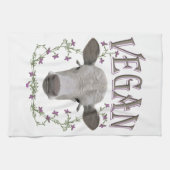 Vegan - Tiere wollen leben キッチンタオル (横)