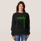 Vegan USA American Flag Vegetarian Farming Vegan 4 スウェットシャツ (正面フル)