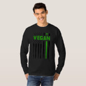 Vegan USA American Flag Vegetarian Farming Vegan 4 Tシャツ (正面フル)