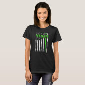 Vegan USA American Flag Vegetarian Farming Vegan 4 Tシャツ (正面フル)