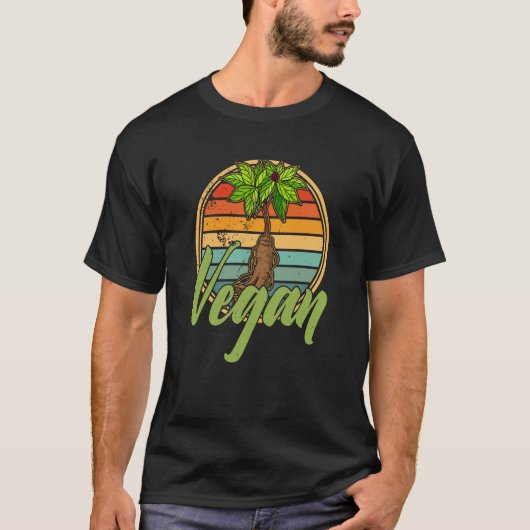 Vegan Vegan Panax Plant Medicine Food Sayings  5 Tシャツ (正面)
