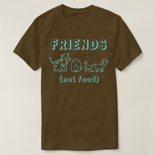 Vegan Vegetarian Food Vegans Friends Cow Pig Chick Tシャツ (デザイン正面)