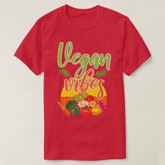 Vegan Vibes, Vegan Vegetarian Veganism  Tシャツ (デザイン正面)