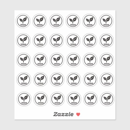 Vegan Wedding Menu Place Card Mini Meal Choice  シール (シート)