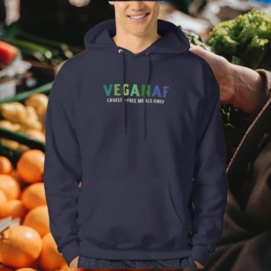 VeganAF No-Backgroundフード付きスウェットシャツ – 残虐行為なし パーカ