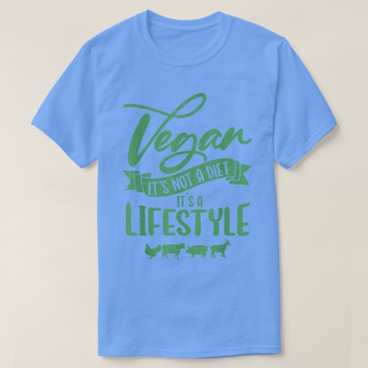 Veganismダイエットではないライフスタイルビーガン Tシャツ (デザイン正面)