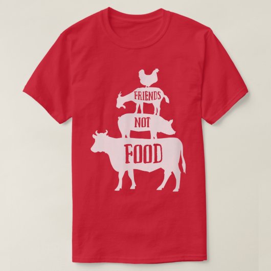 Veganuary Friends Not Food Worldビーガン月初旬Vegget Tシャツ (デザイン正面)
