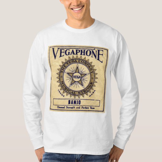 Vegaphoneは人の軽く長い袖のTシャツをひもでつなぎます Tシャツ (正面)