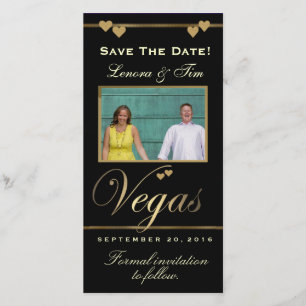 Vegasテーマは日付の写真カードを保存 セーブザデート