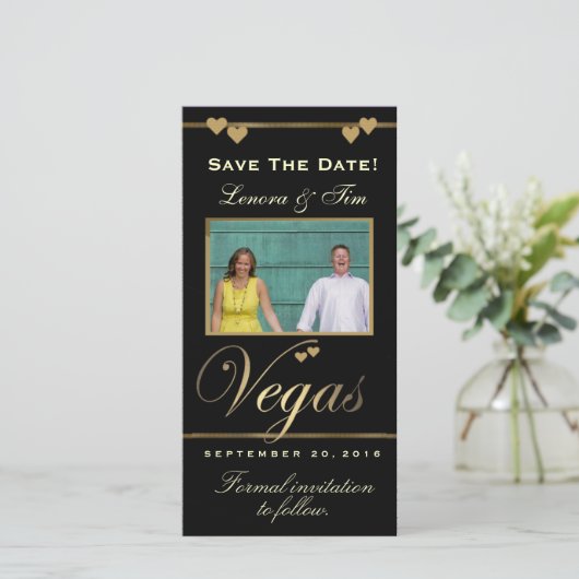 Vegasテーマは日付の写真カードを保存 セーブザデート (スタンド正面)