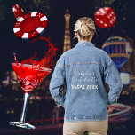 Vegasバチェロレッテ花嫁が脚本にエレガントなる デニムジャケット<br><div class="desc">白い台本に花嫁の名前を入れた可愛いデニムエレガントジャケット。ベガ素晴らしスで夜を過ごす娘たちのために。このバチェロレッテを始めよう！パーソナライズ・ボタンクリックの文字を変更するには</div>