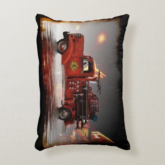 Vegas-転がFireトラックの枕ケースに入る準備ができて アクセントクッション (正面(垂直))