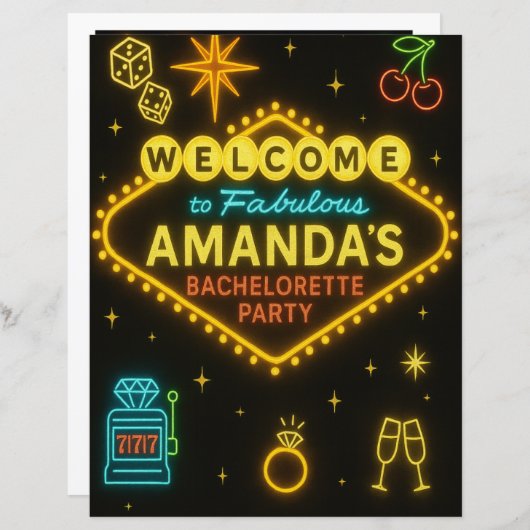 Vegas Bachelorette Party Drink Game-Take a Sip If (正面/裏面)