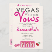 Vegas Before Vows Modern Casino Lucky Bachelorette 招待状 (正面/裏面)