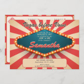 Vegas Before Vows Modern Lucky Casino Bachelorette 招待状 (正面/裏面)