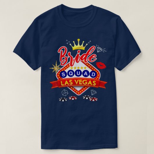 Vegas Bride Squad 2022, Married in Vegas Bachelore Tシャツ (デザイン正面)