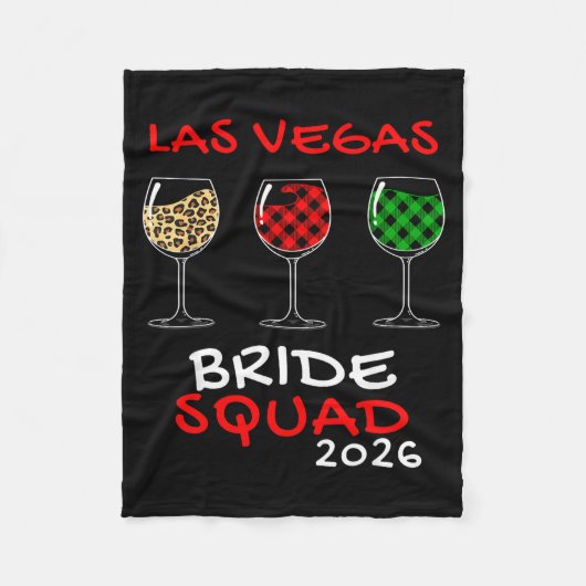 Vegas Bride Squad 2026 Married in Vegas フリースブランケット (正面)