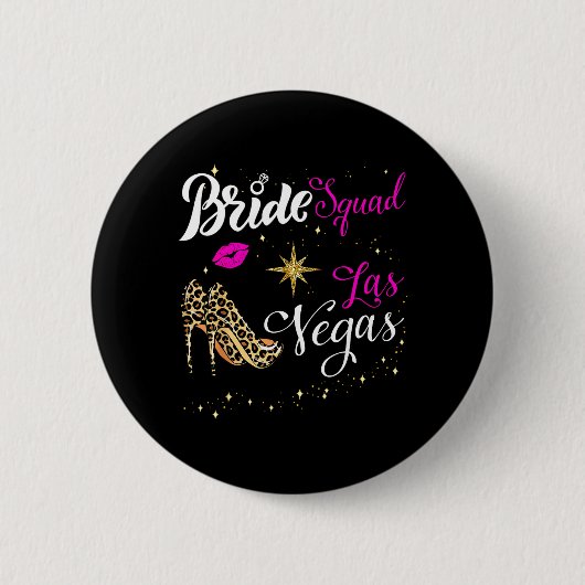 Vegas Bride Squad 2026 Married in Vegas 缶バッジ (正面)