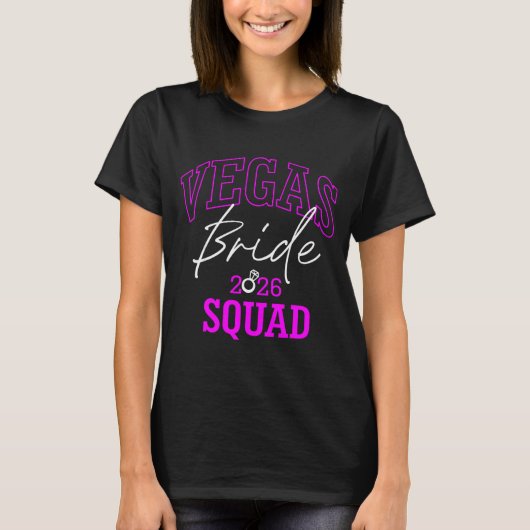 Vegas Bride Squad 2026 Married in Vegas Tシャツ (正面)