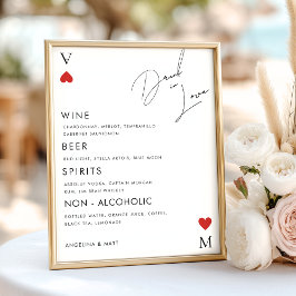 Vegas Casino Drunk In Love Wedding Bar Sign ポスター