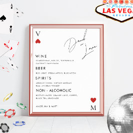 Vegas Casino Drunk In Love Wedding Bar Sign ポスター