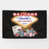 Vegas Casino Night Black Birthday Party Welcome 横断幕 (横)