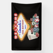Vegas Casino Night Black Birthday Party Welcome 横断幕 (縦)