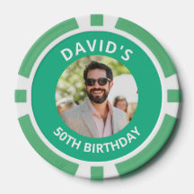 Vegas Casino Party Favor Green & White Photo