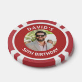 Vegas Casino Party Favor Red Photo ポーカーチップ (シングル)