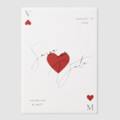 Vegas Casino Playing Card Wedding ベラム紙招待状 (正面)