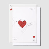 Vegas Casino Playing Card Wedding ベラム紙招待状 (オフセット)