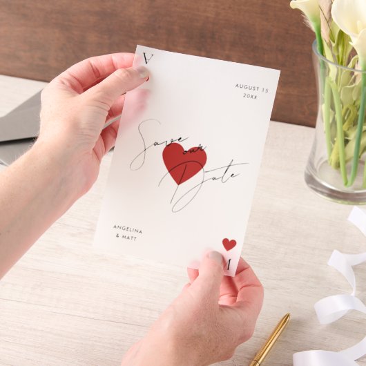 Vegas Casino Playing Card Wedding ベラム紙招待状 (ポータブル)