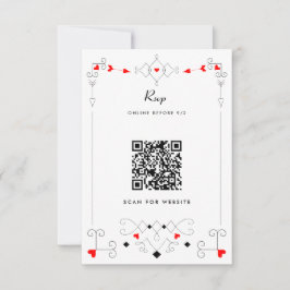 Vegas Cupidのハートとダイヤ結婚モンドのQRコード 出欠カード